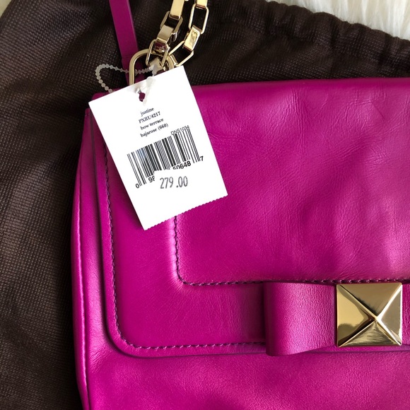 Kate Spade NWT Fuchsia Leather Shoulder Bag - Picture 3 of 8
